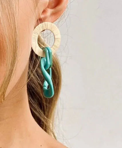 Pendientes de burití y piedras naturales Purplee Store