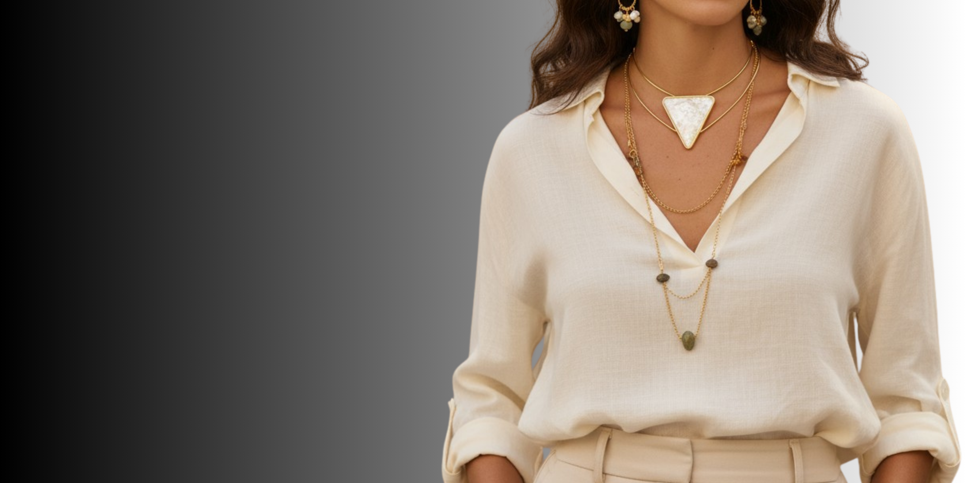 Layered gold jewelry styled with timeless elegance and refined design | Purplee Store