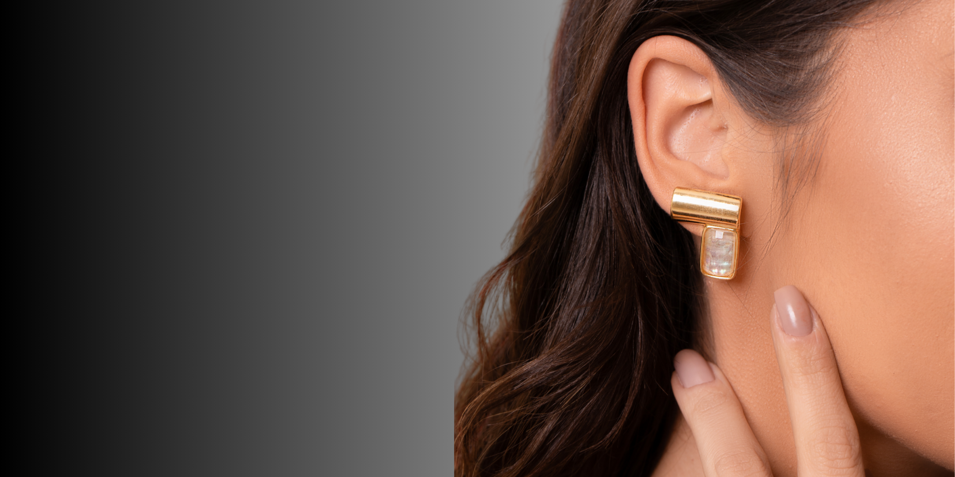 Luxury Earring 24K with genuine Opal Stones by Purplee Store