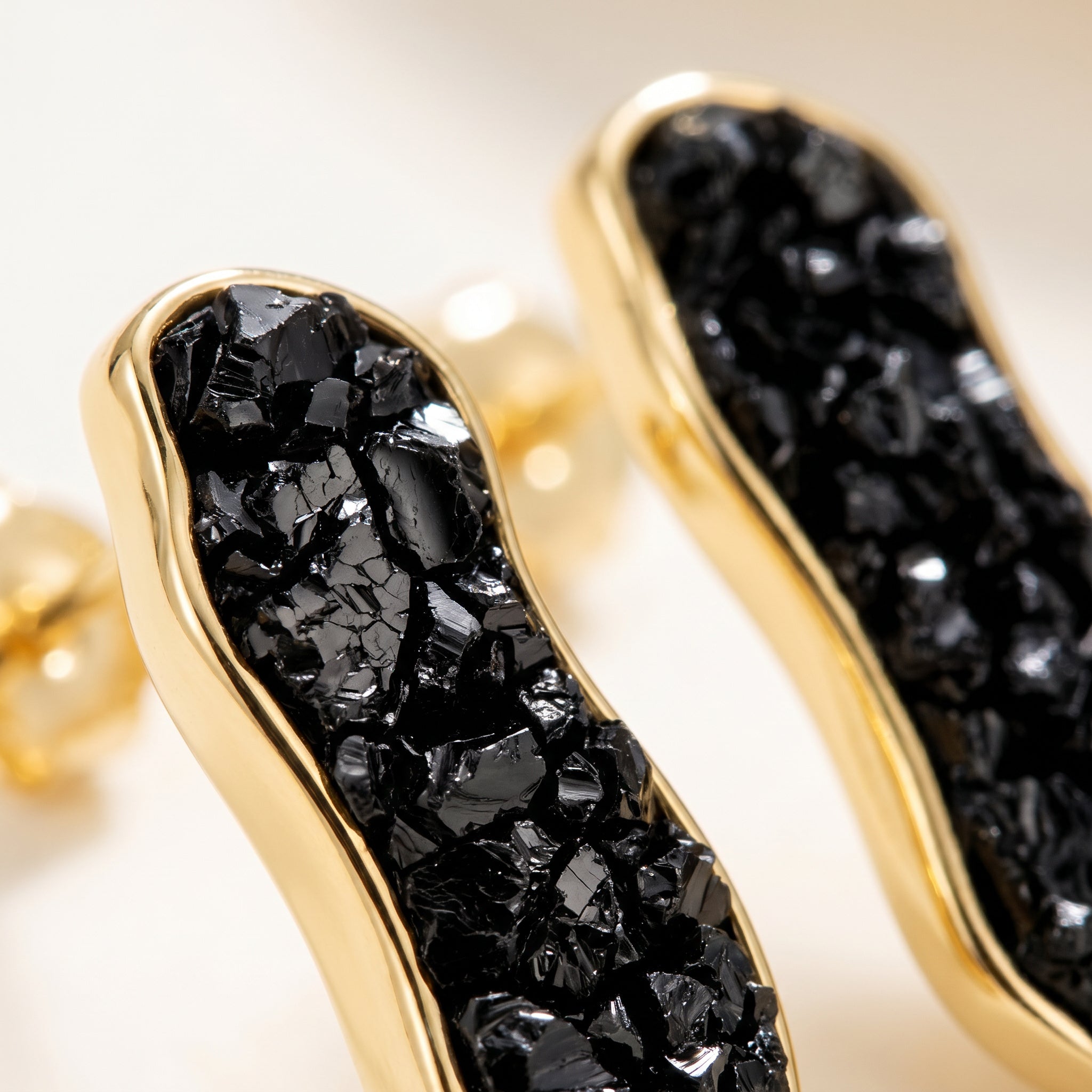 Close-up of Earthly Opulence Midnight Gemstone Studs-Purplee Store