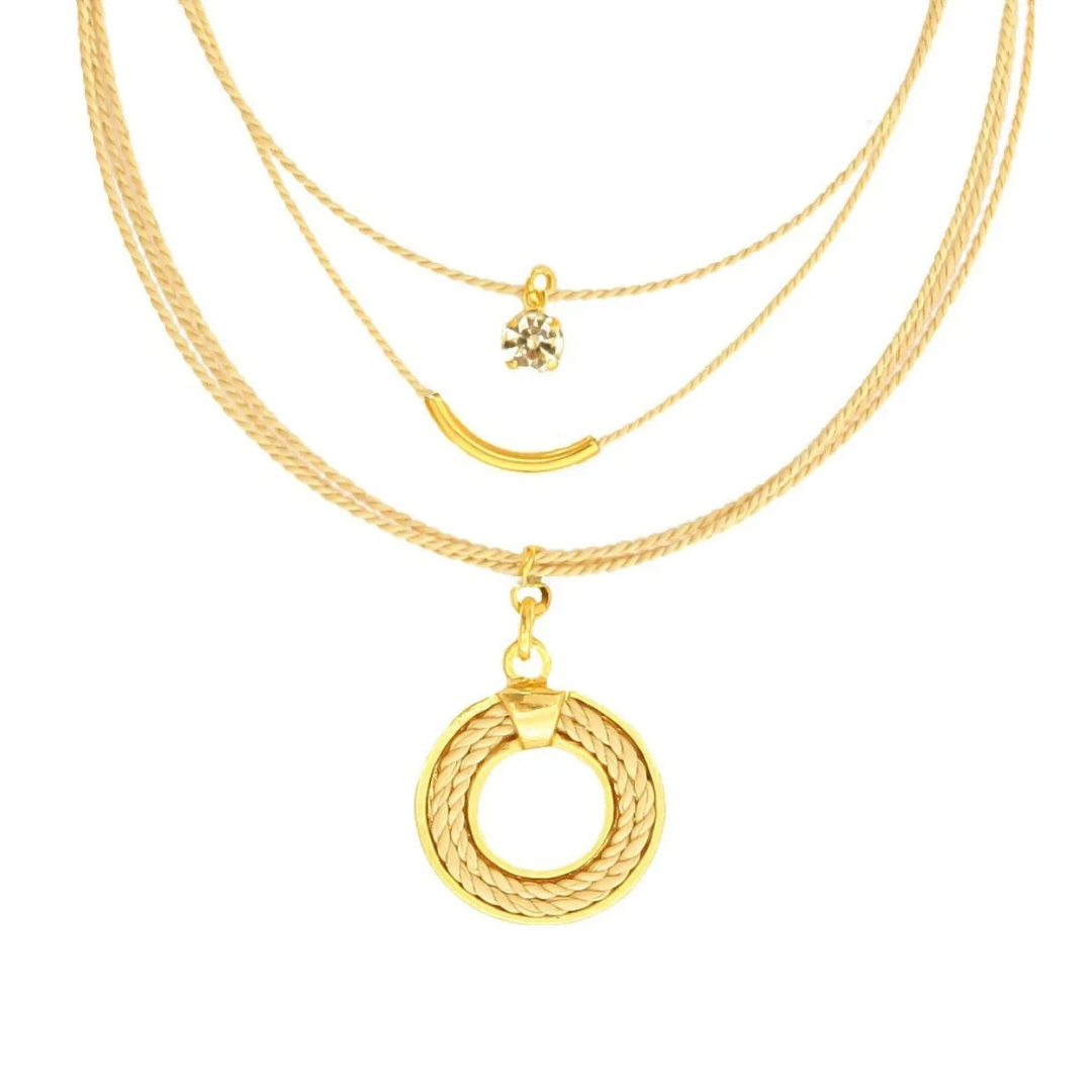 Nireya Necklace – structured three-line handmade jewelry – Purplee Store