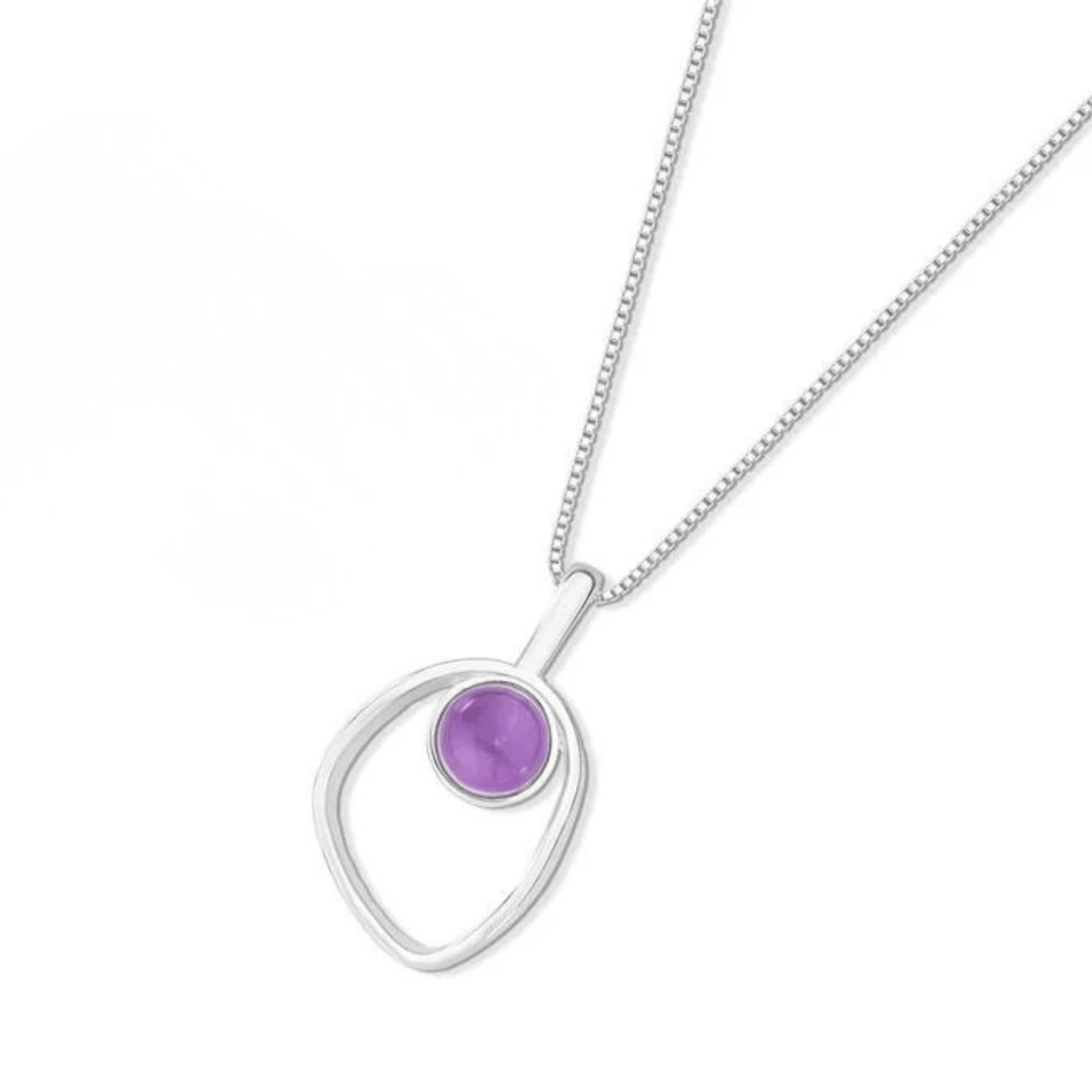 Amethyst Birthstone Necklace - Sterling Silver | Luxury handcrafted jewelry with natural materials and genuine stones - Purplee Store