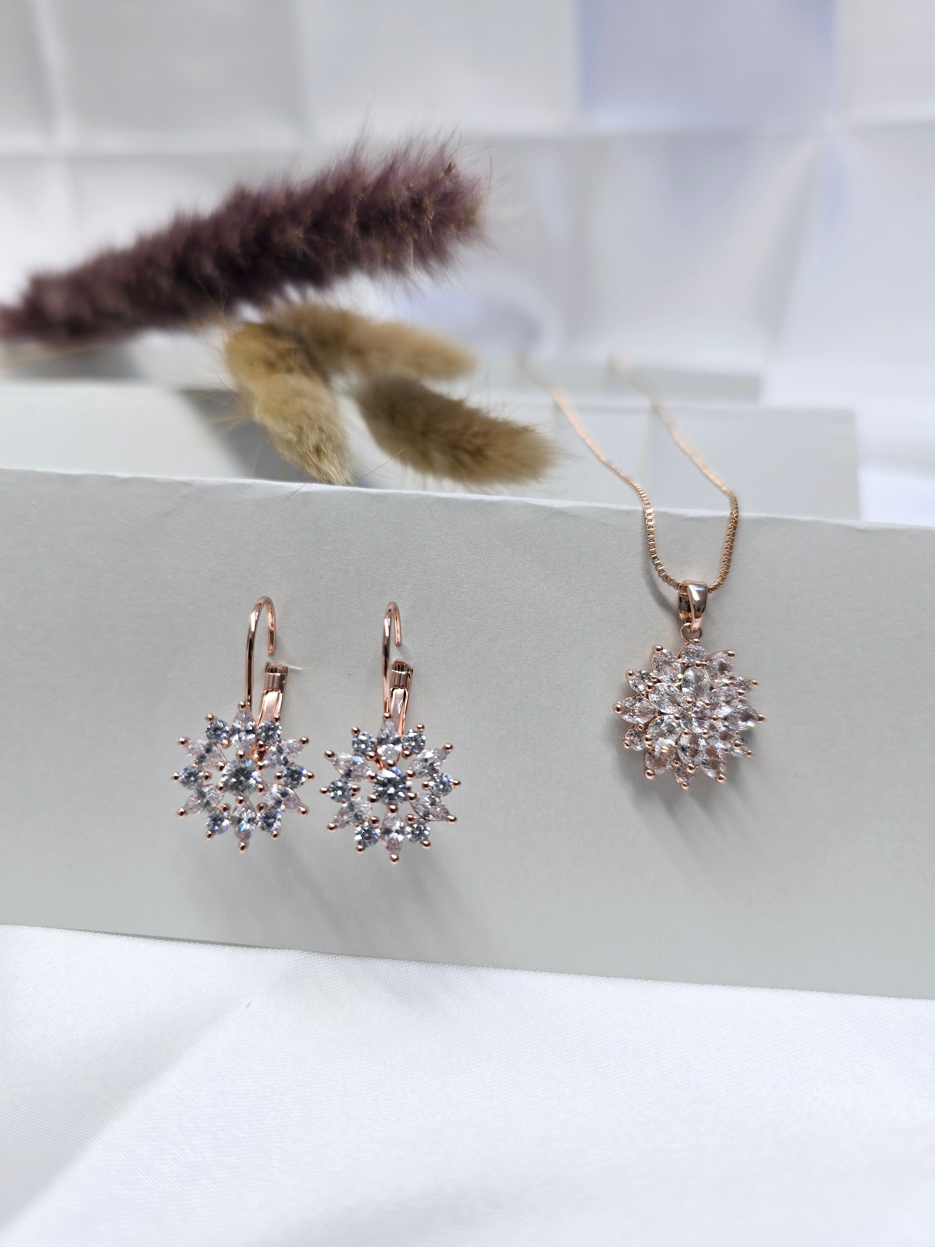 Gold Sun set – Handmade 18k Gold Plated Stainless Steel Jewelry – Elegant Hypoallergenic Studs for Women – Statement Boho Chic Design