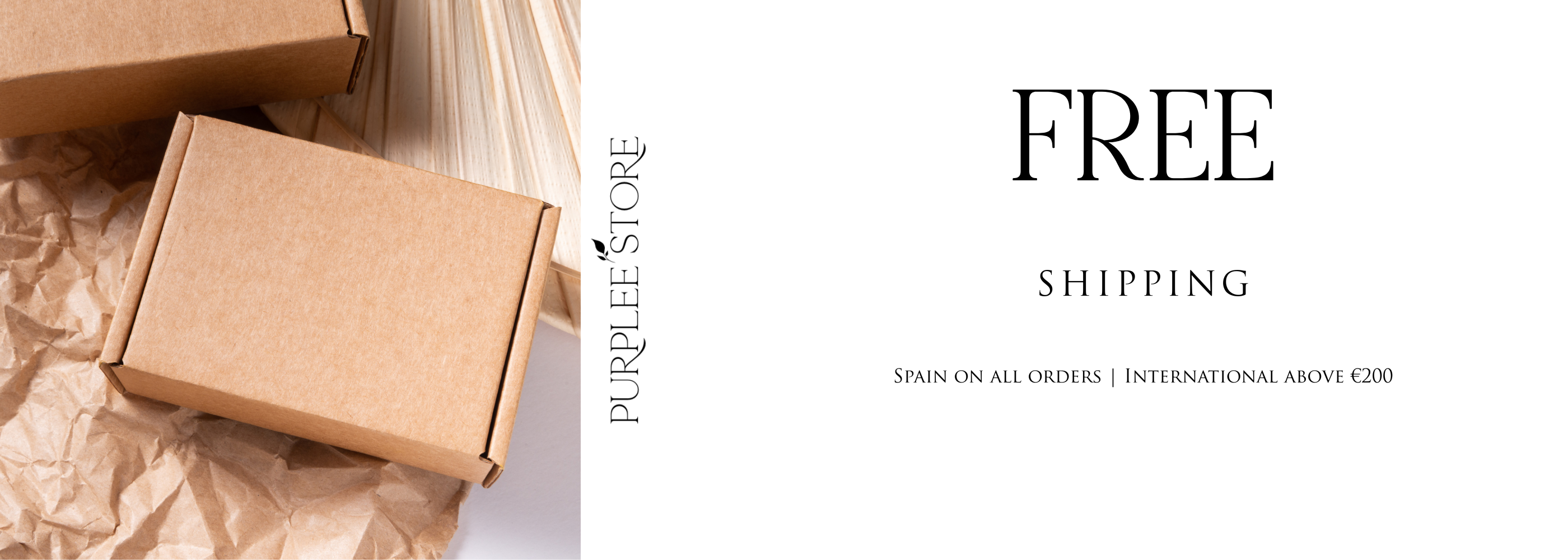 Free shipping on all orders in Spain and international orders above €200 – Purplee Store luxury jewelry packaging.