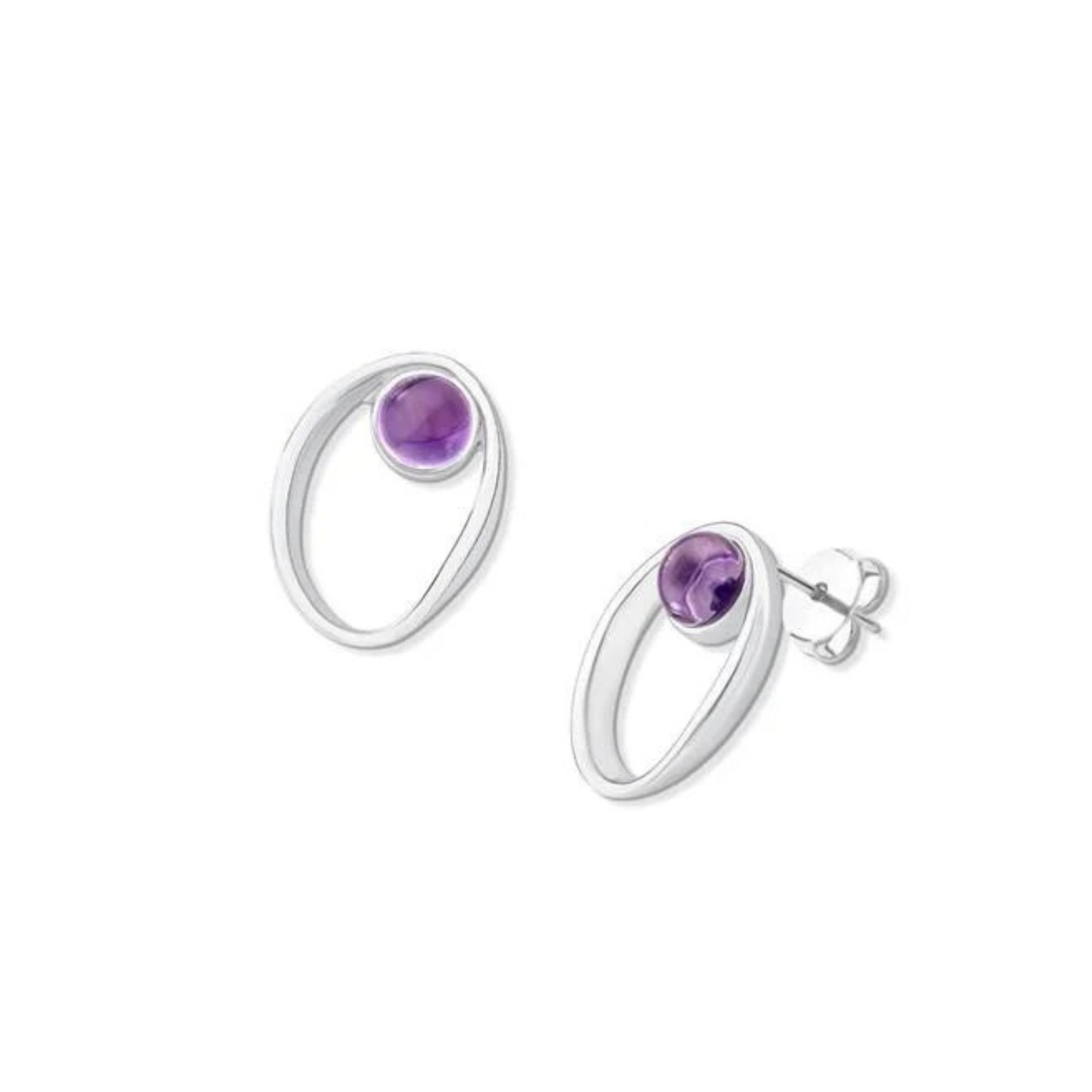 Earring 925 Sterling Silver Amethyst  Purplee Store