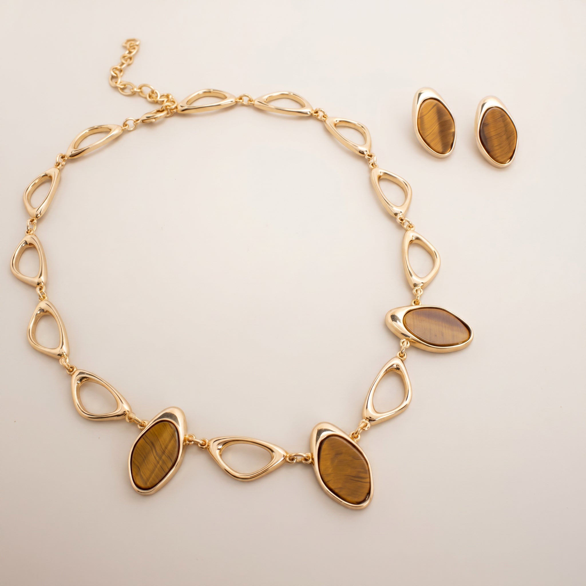 Purplee Store Earthly Opulence Ethereal Tiger’s Eye Statement Set on a light background