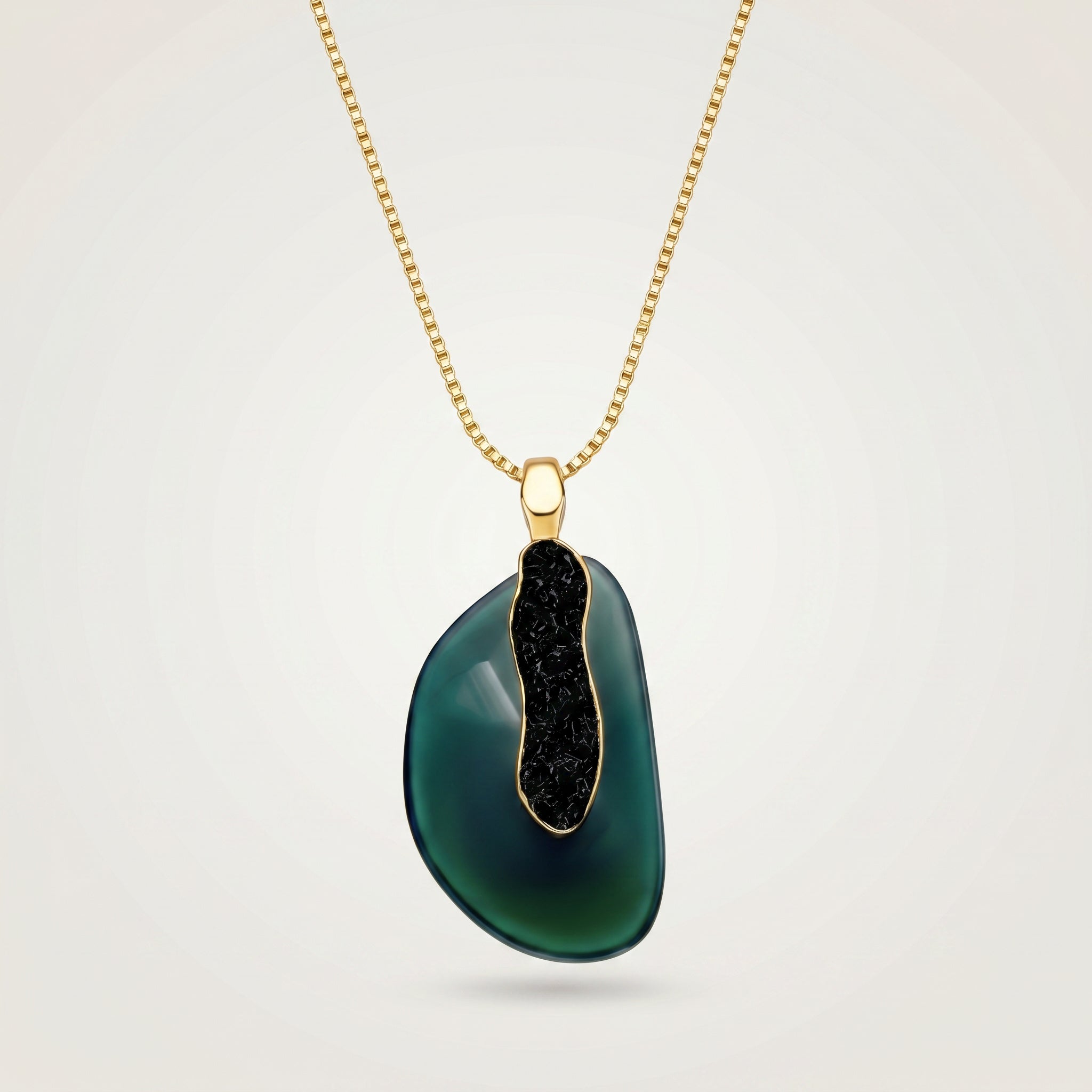 Earthly Opulence Emerald Gemstone Necklace -Purplee Store against a white background