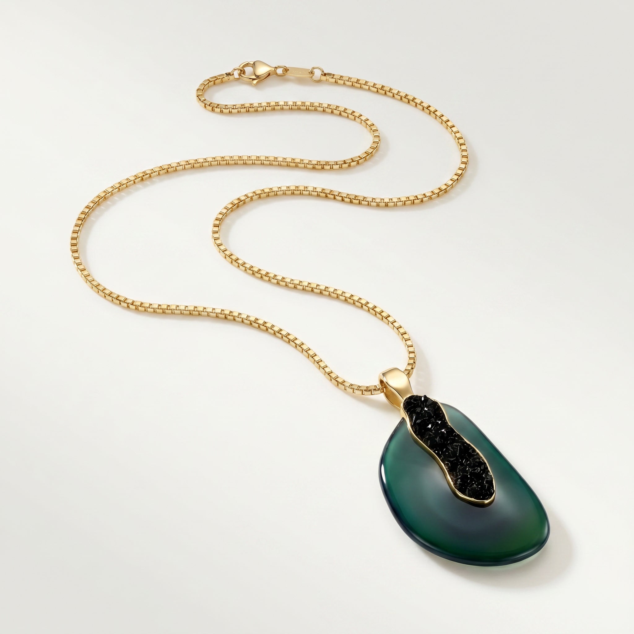 Earthly Opulence Emerald Gemstone Necklace -Purplee Store on a light gray background