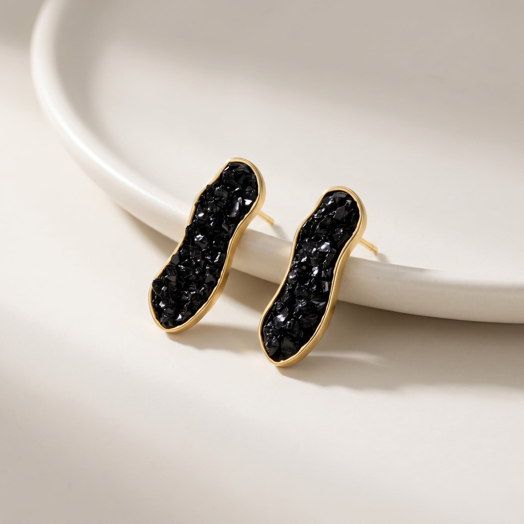Earthly Opulence Midnight Gemstone Studs-Purplee Store on a white surface