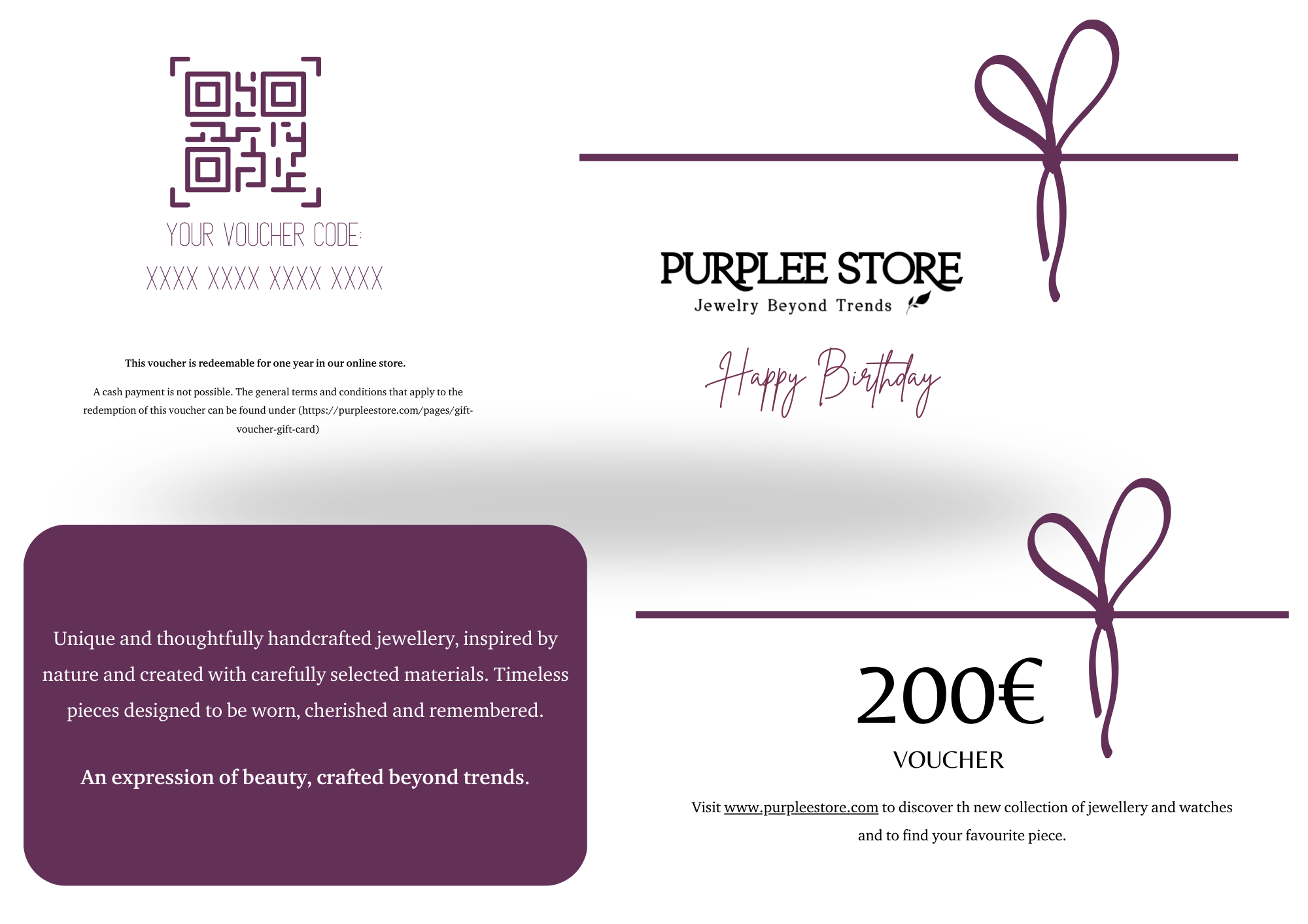 Gift Card Happy Birthday | Purplee Store| Inside 2
