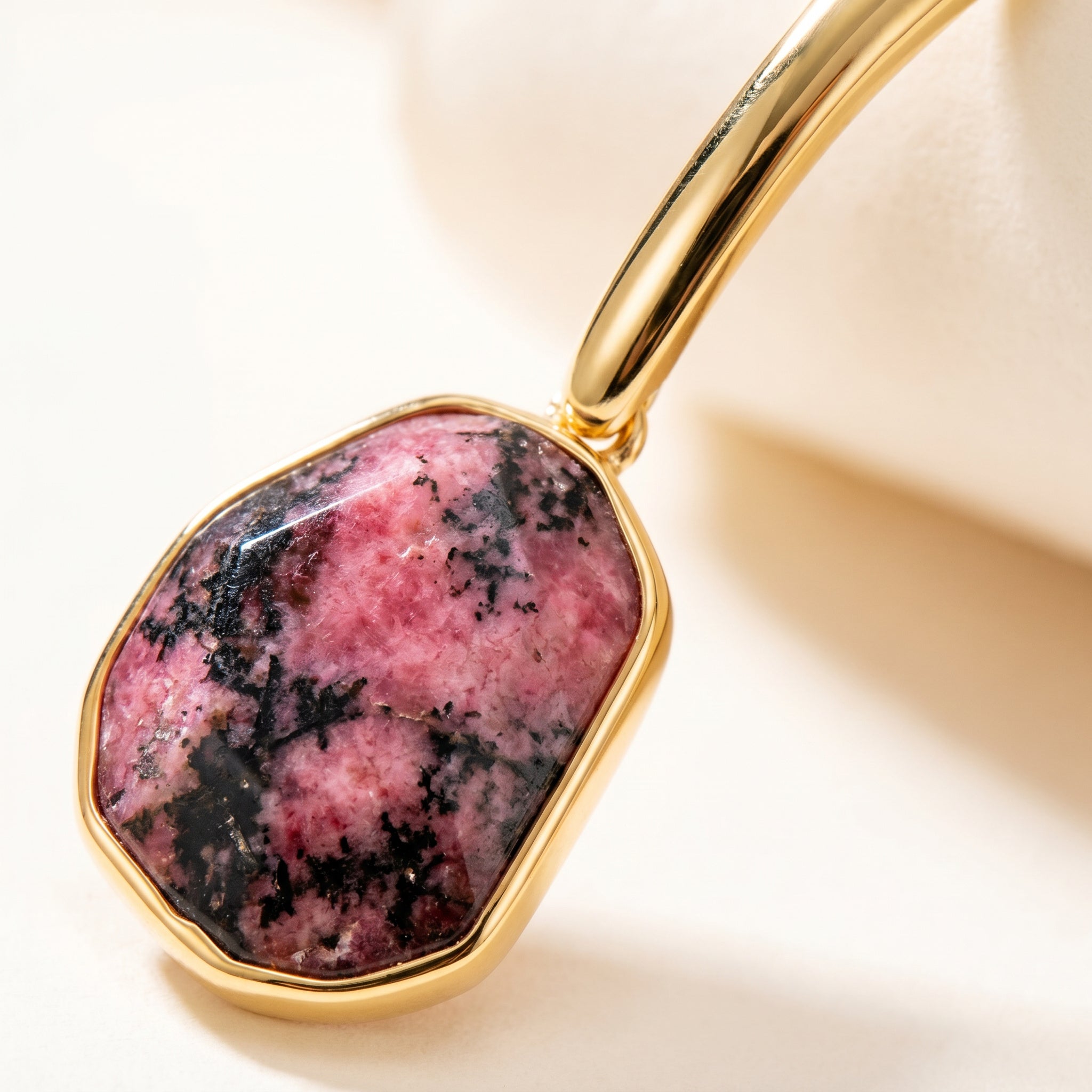 GPurplee Store ICON Rhodonite Sculptural Earrings on a light background