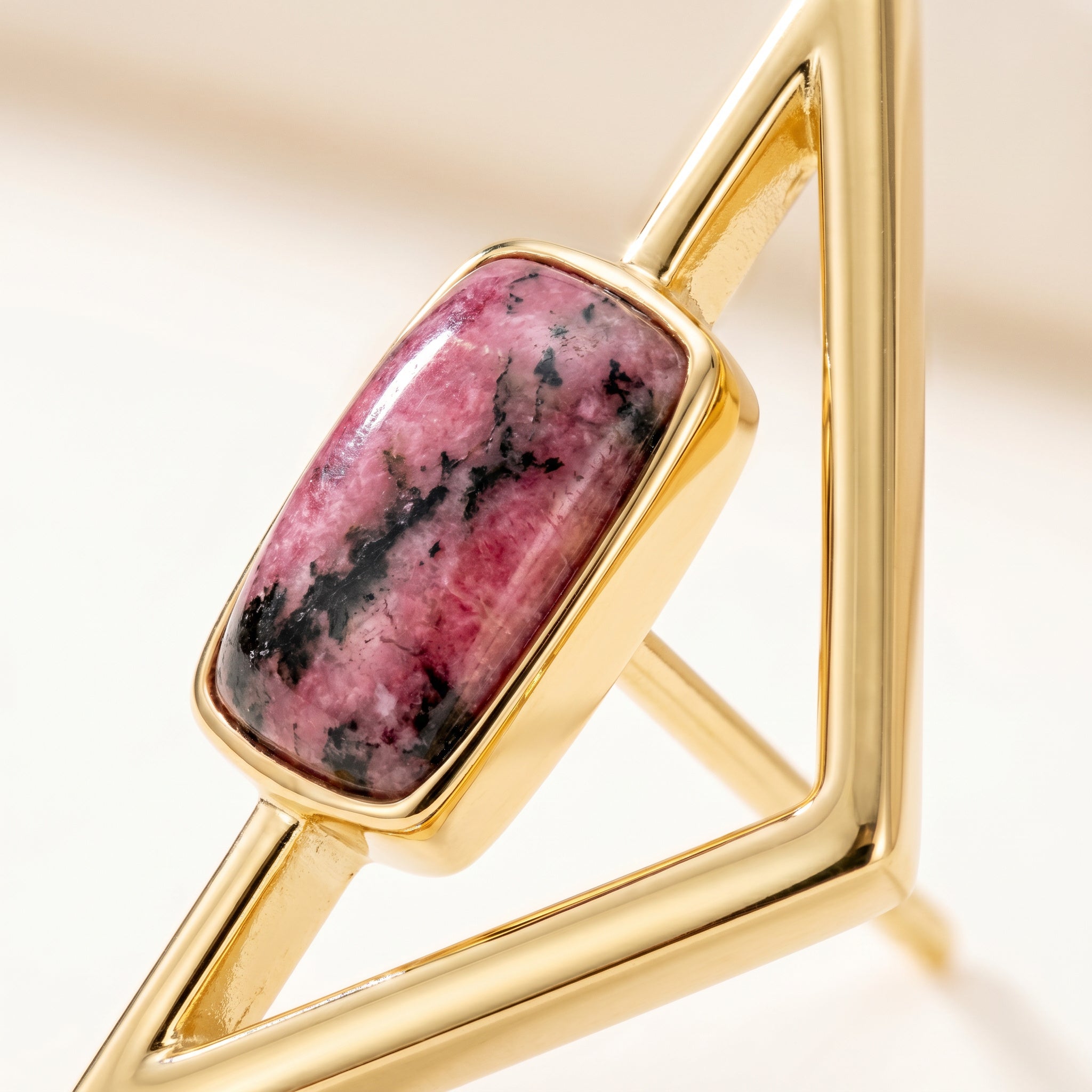 Purplee Store ICON Vertex Rhodonite Earrings on a light background
