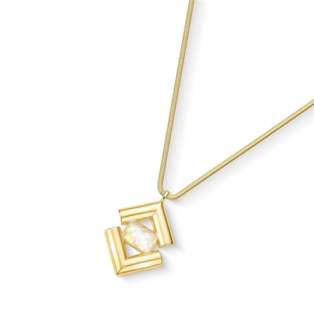ICON Prism Necklace in 18k Gold & Opal of the Sea Purplee Store