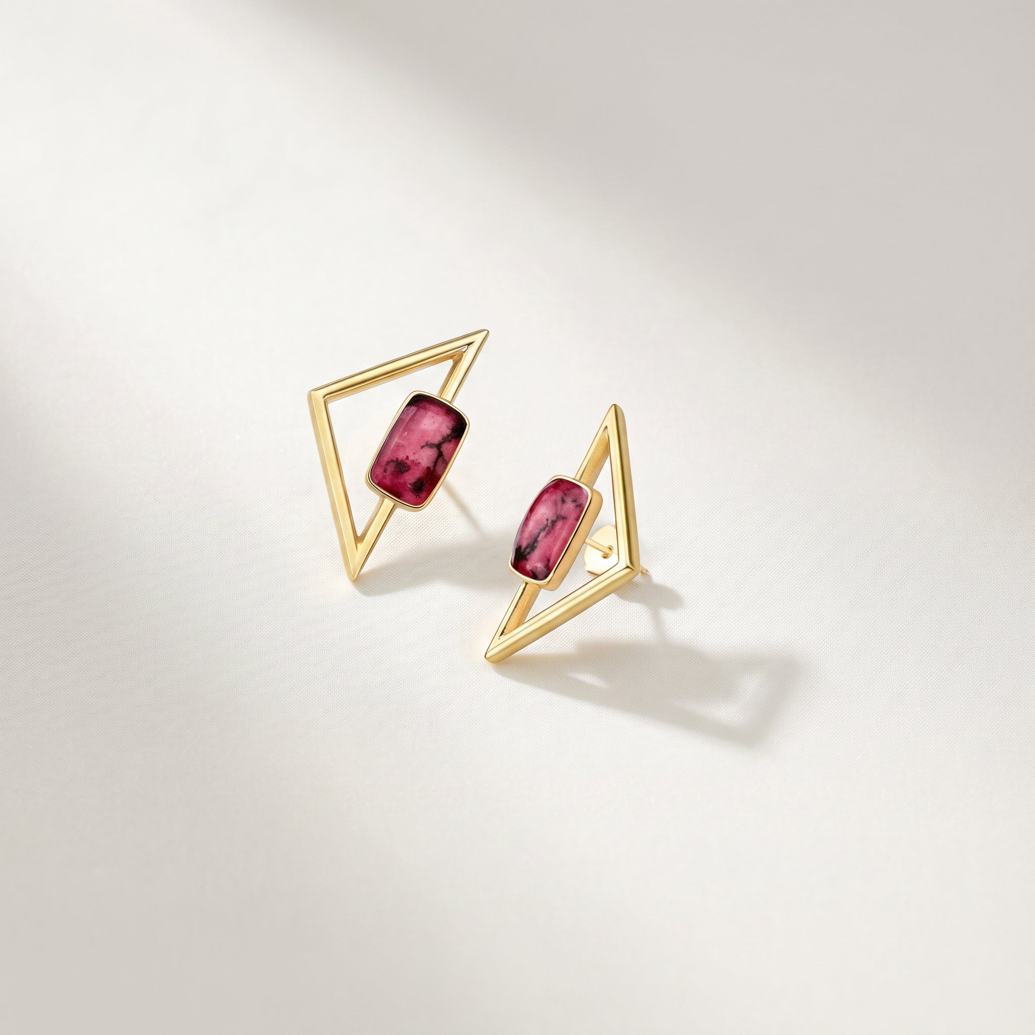 Purplee Store ICON Vertex Rhodonite Earrings