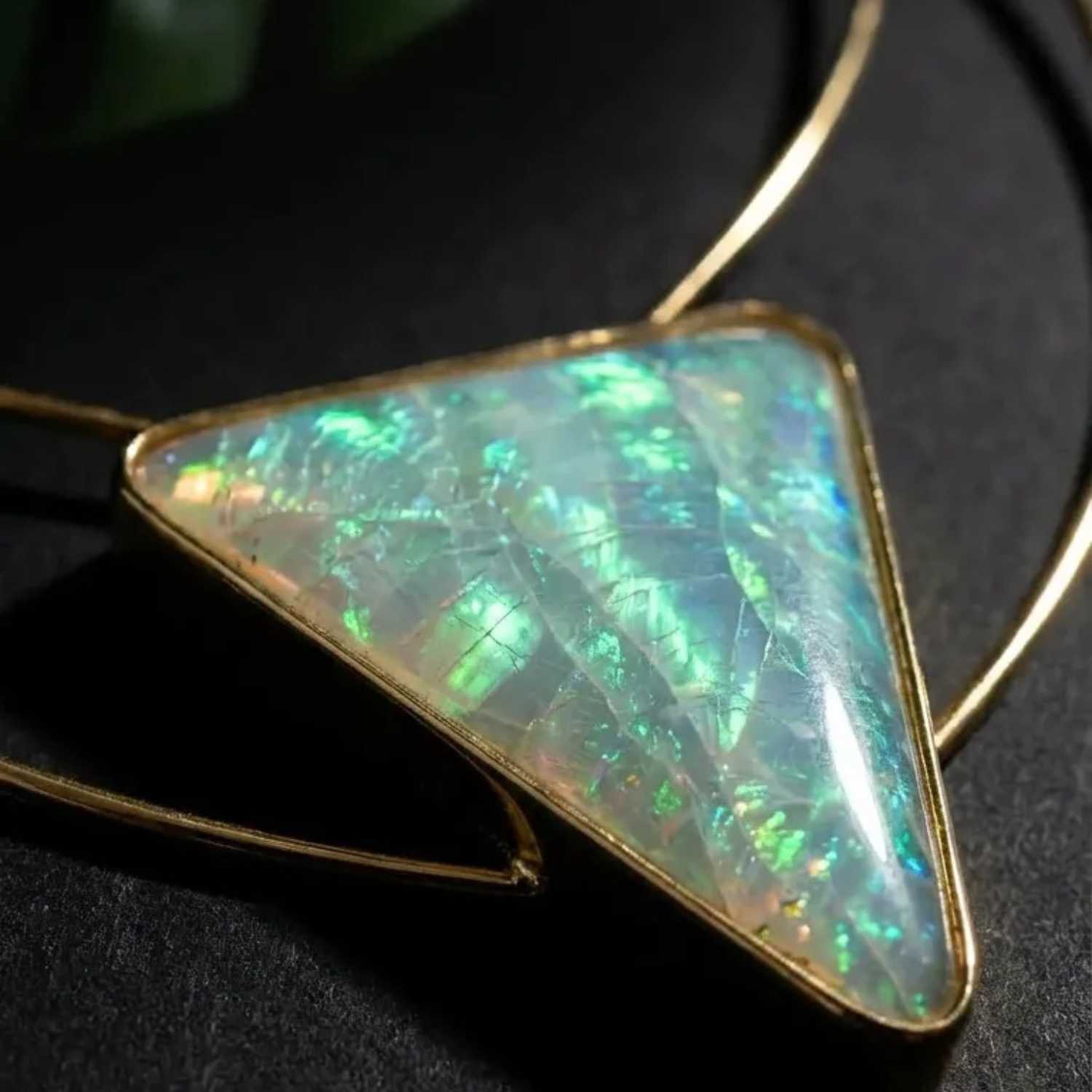 Luxury 24K Gold Plated Statement Necklace - Nautilus Sea Opal |Purplee Store