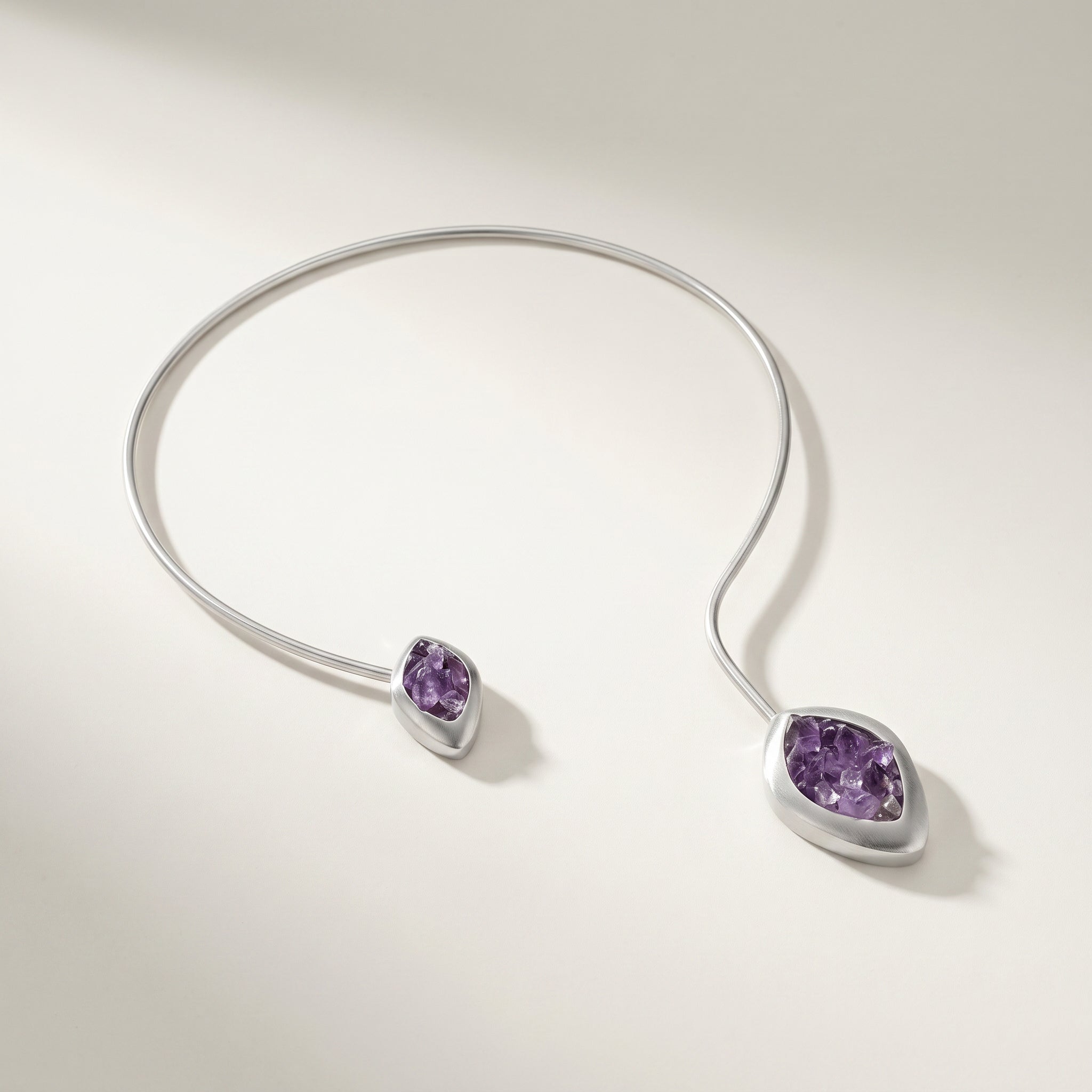 Purplee Store PIORELLI Statement Amethyst Choker on a light gray background