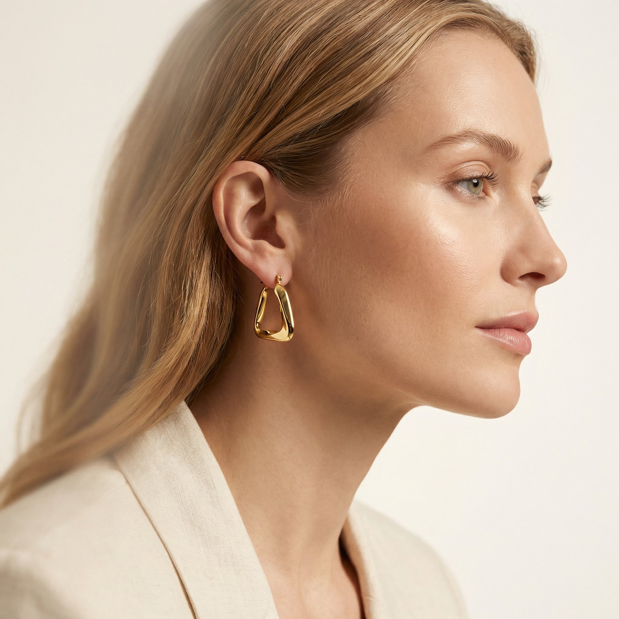 Sculpt Irregular Gold Vermeil Hoops