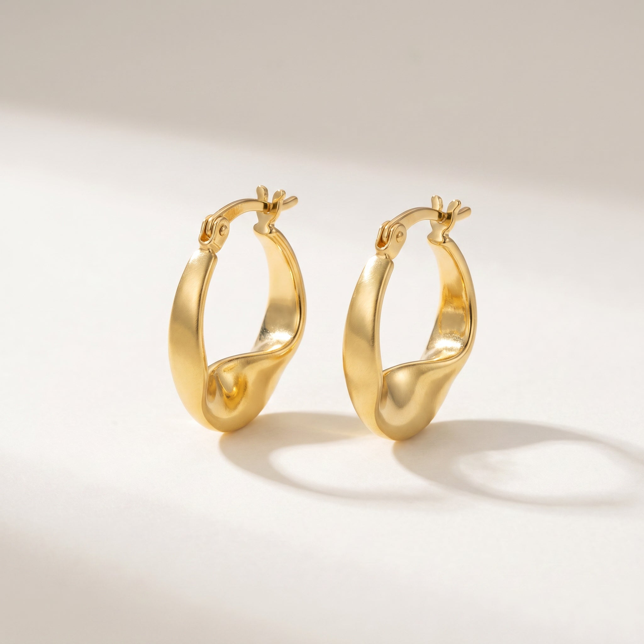 Sculpt Twisted Gold Vermeil Hoops| Purplee Store