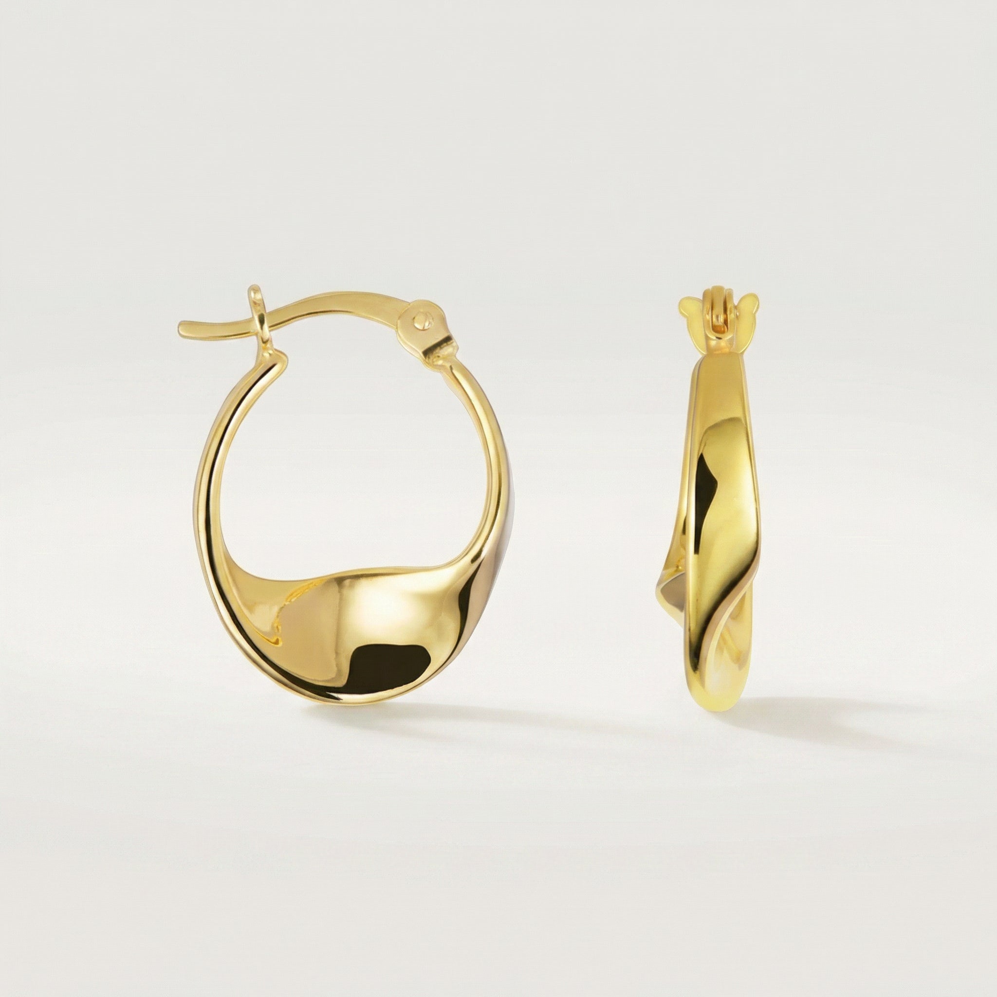 Sculpt Twisted Gold Vermeil Hoops| Purplee Store