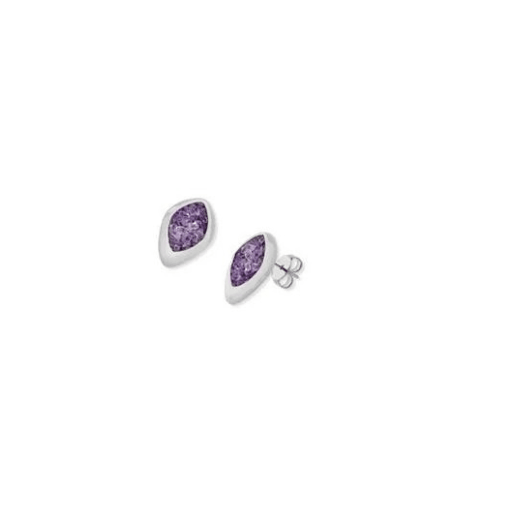 Amethyst Birthstone Earrings – Minimal Elegant Design | Luxury handcrafted jewelry with natural materials and genuine stones - Purplee Store