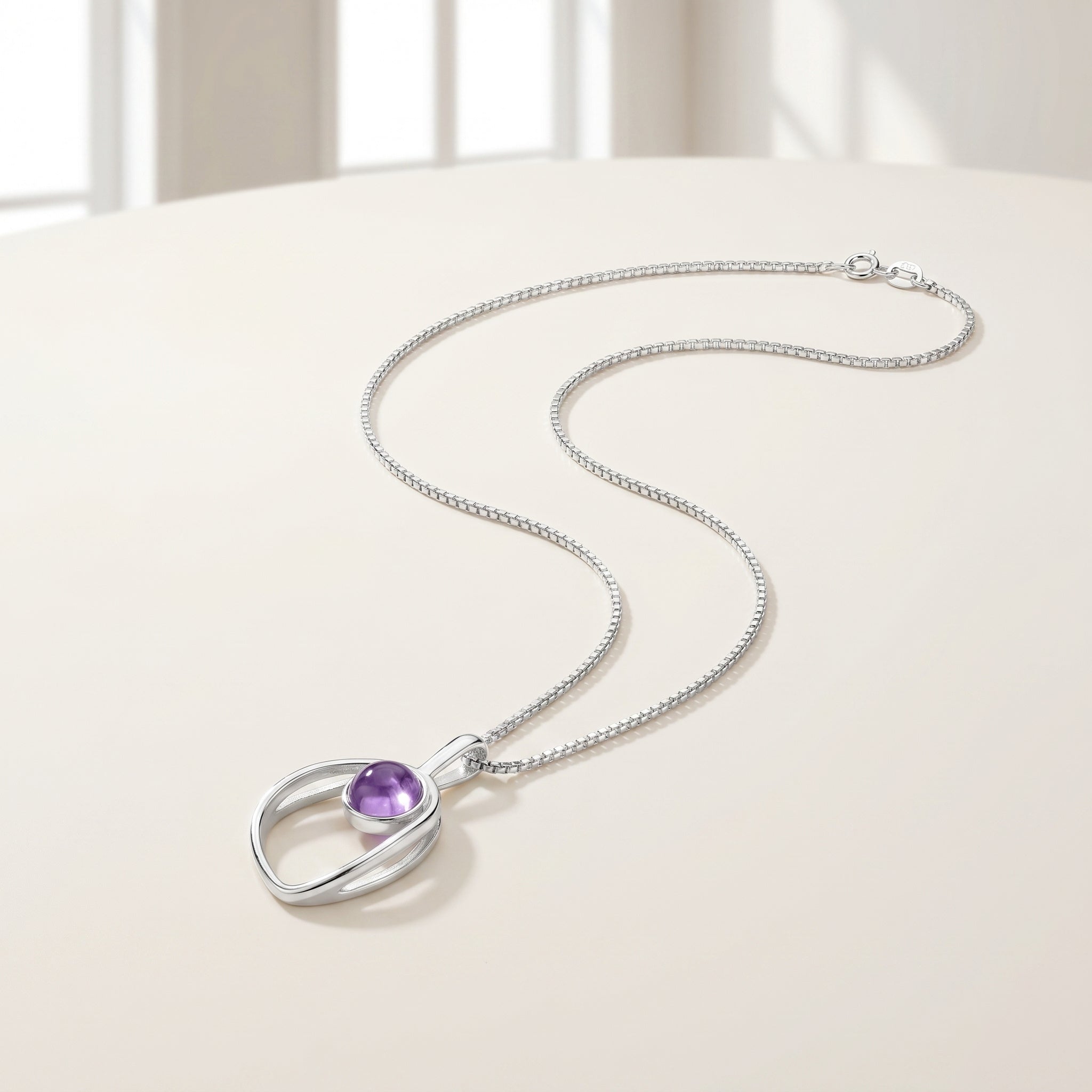 Purplee Store PIORELLE Organic Amethyst Necklace on a light background