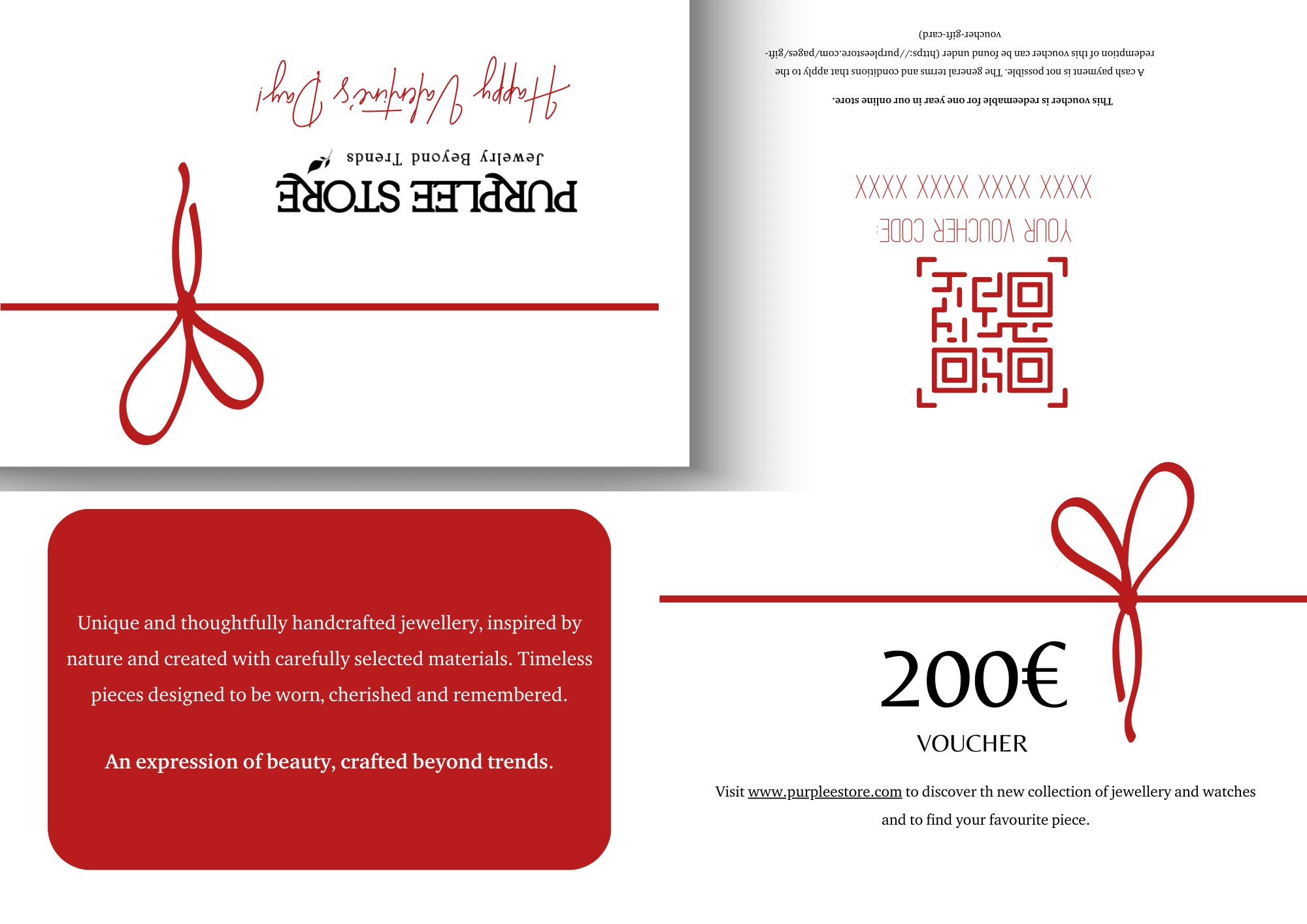 GIFT VOUCHER | "Valentine's Day" | Luxury handcrafted jewelry with natural materials and genuine stones - Purplee Store