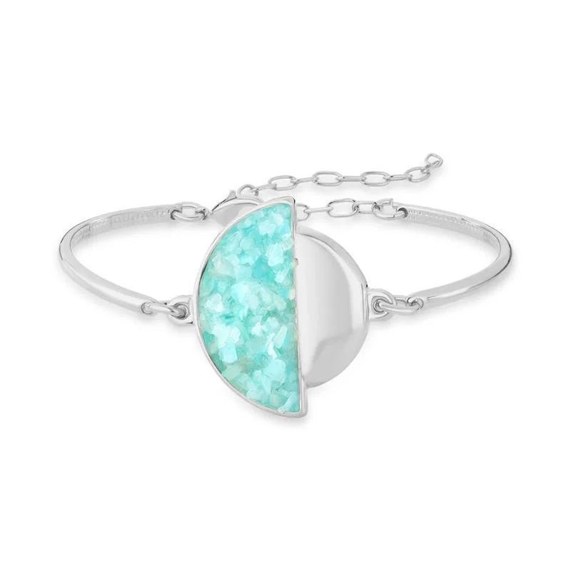 Green Amazonite Rhodium Bracelet - Bridal Jewelry | Luxury handcrafted jewelry with natural materials and genuine stones - Purplee Store