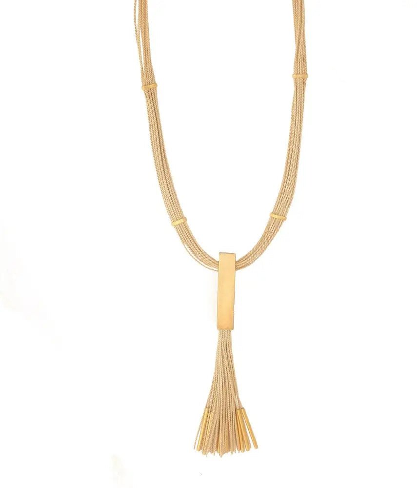 Handcrafted Buriti Elorya Statement Necklace with 18k Gold | Luxury handcrafted jewelry with natural materials and genuine stones - Purplee Store