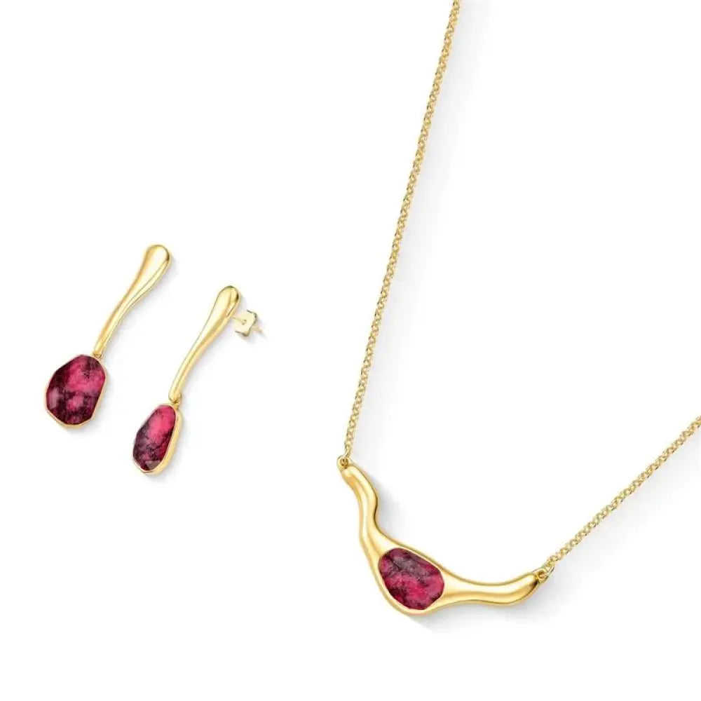  ICON Flow SET in 18k Gold & Rhodonite
