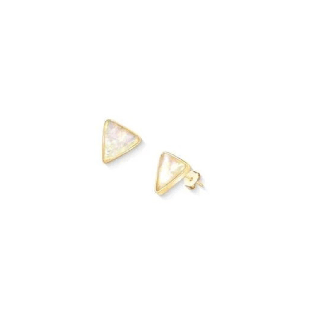 Luxury 24K Gold Plated Opal Earrings - Triad Designer | Luxury handcrafted jewelry with natural materials and genuine stones - Purplee Store